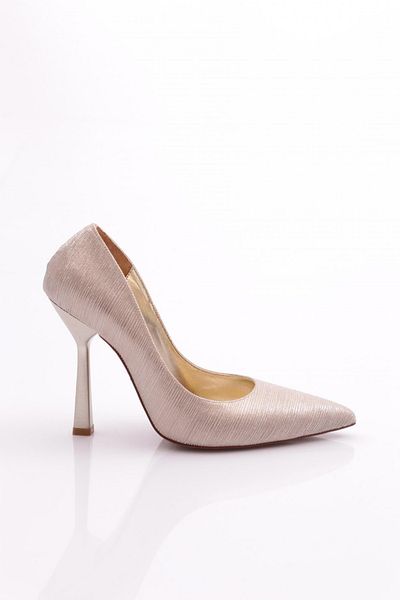 DGN Pantofi cu toc de damă cu dungi aurii 718621085