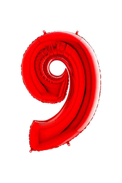 ZERO LAND - 16 Inch 9 Number Foil Balloon Red 40 cm Alsat