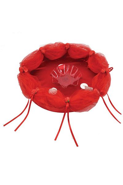 ZERO LAND - Knotted Henna Tray with Plate Red 50 cm Alsat
