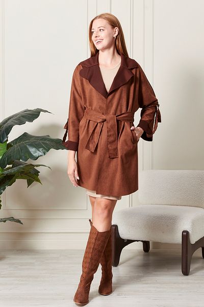 Fashionbox Trench din piele intoarsa de calitate premium