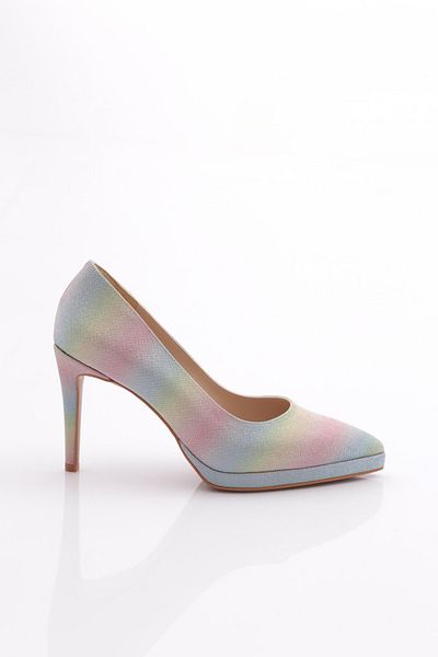DGN Women's Heeled Evening Dress Shoes Multi Glitter 21835910