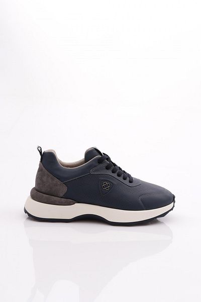 DGN Pantofi sport pentru bărbați din piele naturală bleumarin 68133617