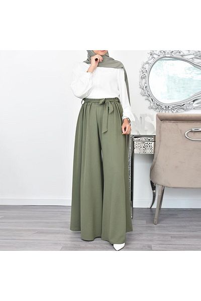 1tarz Linen Summer Casual Belted Women's Trousers Shalwar