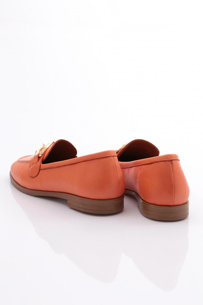 DGN Women's Orange Sewing and Flower Embellishment Ballerinas 1732110