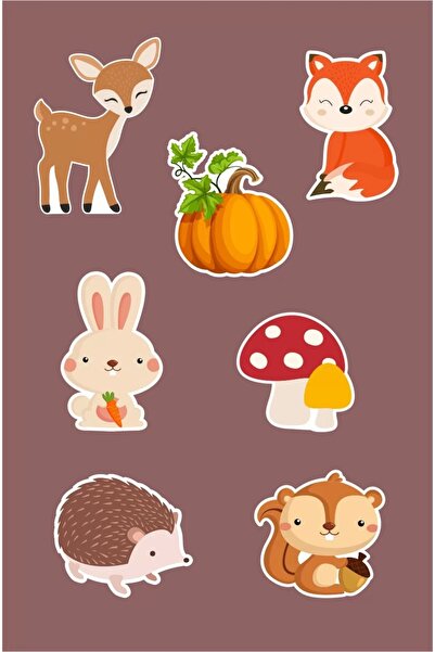 neşeli günlerim Orman Hayvanları Konsepti *kürdanlı Cupcake Süsü 20'li *kalın...