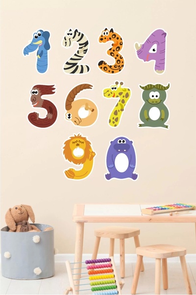 neşeli günlerim Autocolant Educativ Numere Figurate 50x70 Cm