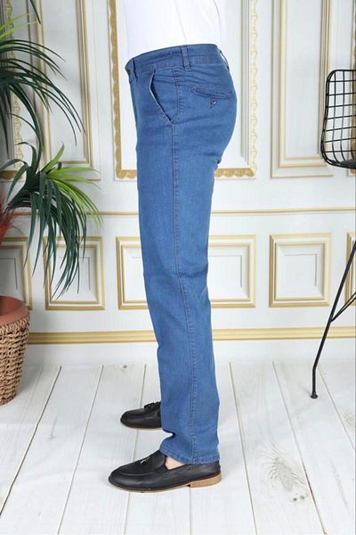 phantom jns by sekman Classic Cut Light Blue Lycra Men's Side Pocket Classic Jeans Daddy Pants Phantom Jeans