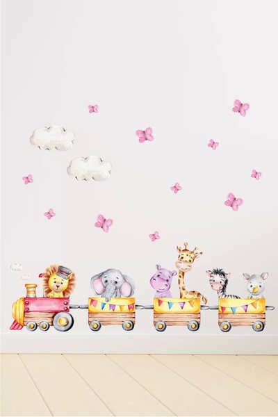 neşeli günlerim مجموعة ملصقات الحائط لقطار سارافي أنيملز تشو تشو