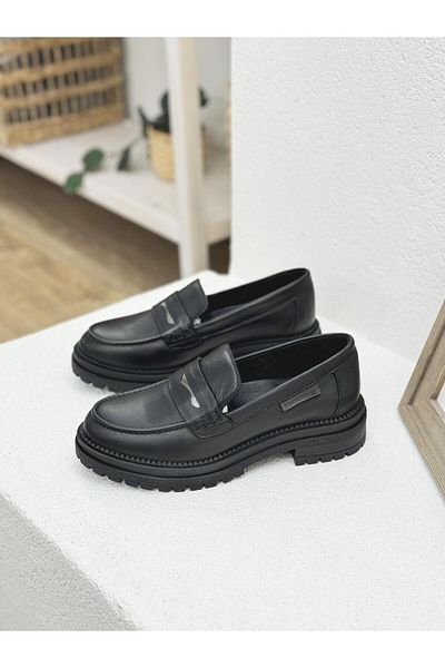Mammamia D24KA-3610 Дамски мокасини от естествена кожа с дебела подметка 4 см