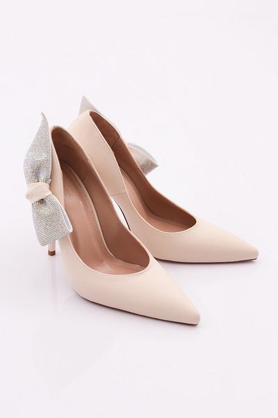 DGN Pantofi cu toc de damă din satin - maro 56533557