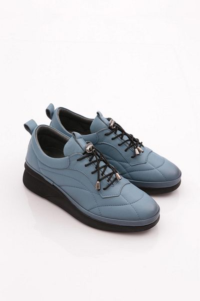 DGN .Pantofi de damă cu șireturi, model albastru denim 234351010
