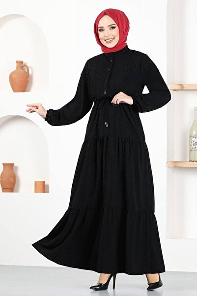 SHİROSA Γυναικείο φόρεμα Hijab με μισό κουμπί από ύφασμα Aerobin