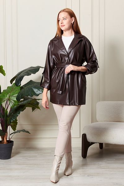 Fashionbox Premium Quality Leather Trench Coat