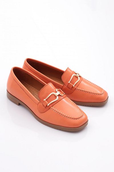 DGN Women's Iron Blunt Toe Ballerina Orange 1932110