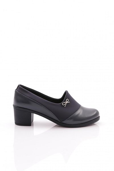 DGN 23032 Model Women's Sheepskin Patterned Heeled Shoes