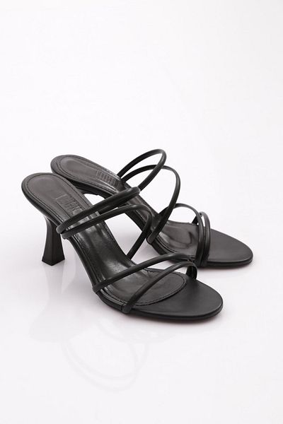 DGN Papuci cu toc pentru femei cu dungi negre - 10363534