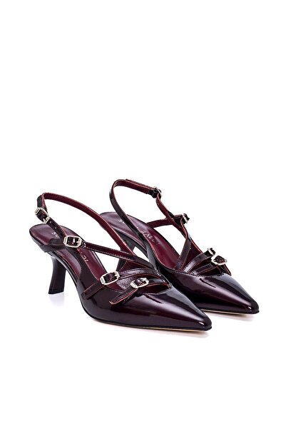 Sofia Baldi Claret Red Patent Leather Ghens Stiletto and Evening Dress Women's Shoes