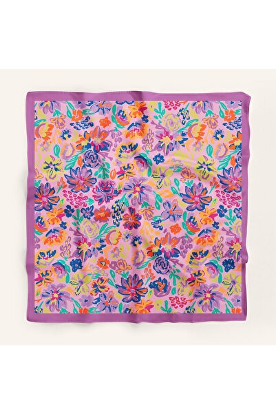 Modabutik Pudra Floral Desenli Bandana Dg9905-01 70x70