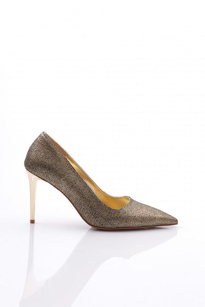 DGN Pantofi cu toc pentru femei cu vârf ascuțit Gold Toro 210635910