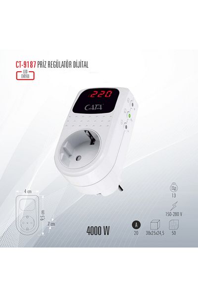 Cata Ct-9187 Digital Current Protected Socket