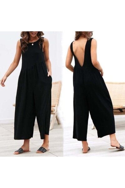 Mothermood yeniKeten Yazlık Günlük Sırt Dekolteli Salaş Kadın Tulum