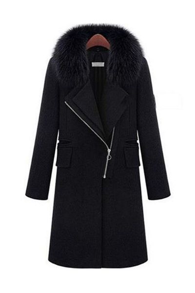 1tarz Toridas Winter-Damenmantel aus schwarzem Kaschmir – 822i Shearling