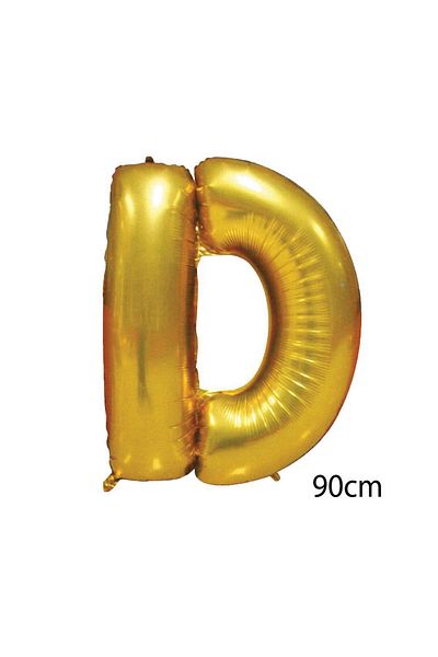 ZERO LAND - 40 Inch Letter D Foil Balloon Gold 100 cm Zrnet