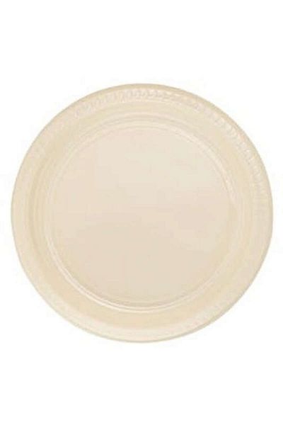 Marnem Zero Land - 25 Pieces Plastic Plate Cream 22 cm Lzwdr