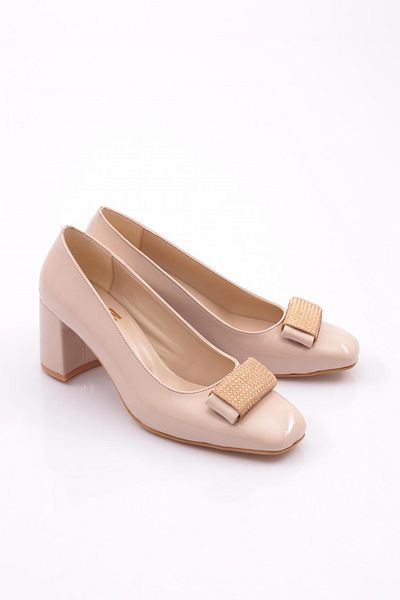 DGN Pantofi de damă din piele lăcuită cu toc gros - 218122328