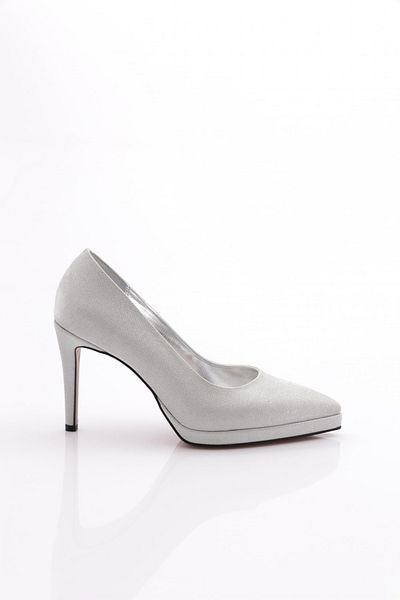 DGN Rochie de seară pentru femei cu sclipici argintiu Pantofi cu toc - 21835910