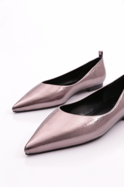 DGN Women's Pointed Toe Ballerinas Platinum Toro 2773557