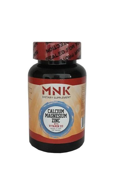 Mnk Calcium, Magnesium and Zinc 120 Tablets for Vitamin D - Calcium, Magnesium and Zinc