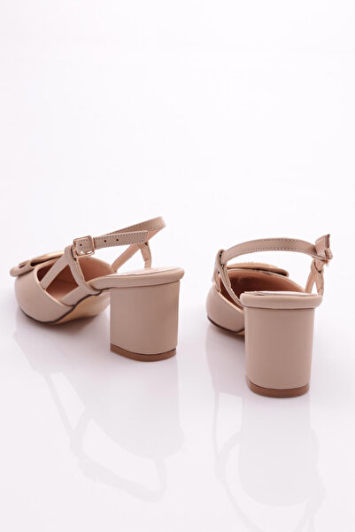 DGN Beige Women's Heeled Shoes - Open Sides 2174102621