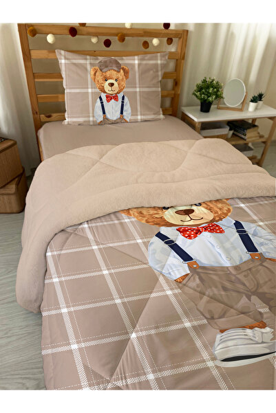 Evmila Tek Kişilik 160x220 Cm Welsoft Çift Taraflı Silikon Yorgan Ve Uyku Seti