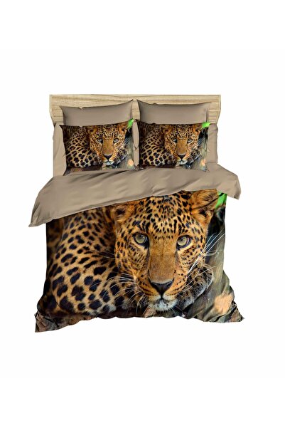 Fabeteks African Leopard 3D Digital Double Bedding Set