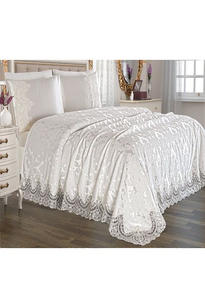 Çeyizci Sokağı Sultans Chenille Laced Double Bedspread 6 Pieces
