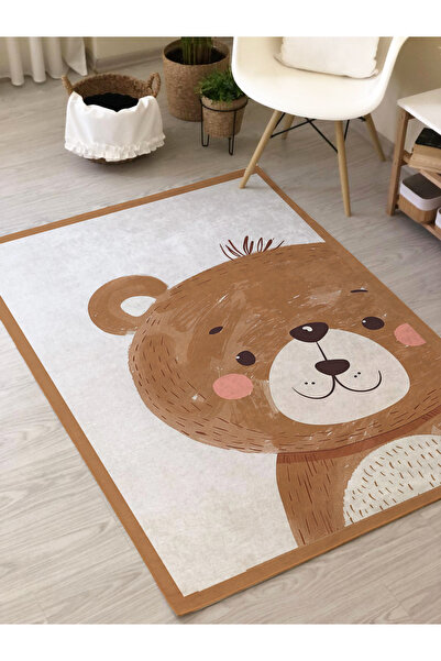 Evmila Sevimli Ayıcık Desenli Dijital Baskı Çocuk Halısı