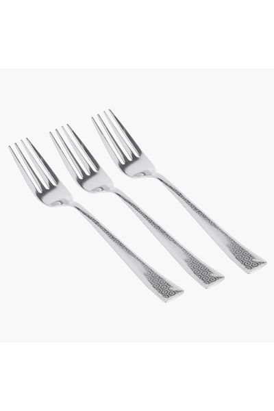 Home Box Vivante Printed Dinner Fork - Set of 3