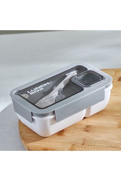 Home Box Ezra Rectangular Lunch Box with Spoon and Fork - 850 ml