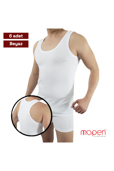 MOPEN UNDERWEAR Erkek Pamuklu  Atlet 6'lı Paket (1010)
