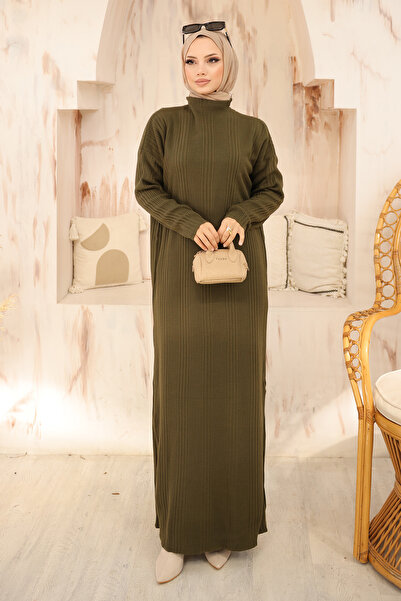 Kirazgym Φόρεμα Hijab με λεπτομέρεια μακρύ πλεκτό