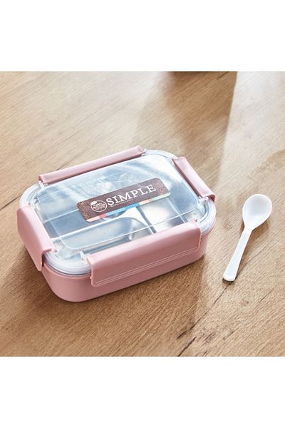 Home Box Ron Neo Oak Stainless Steel Lunch Box - 21x16x7 cm