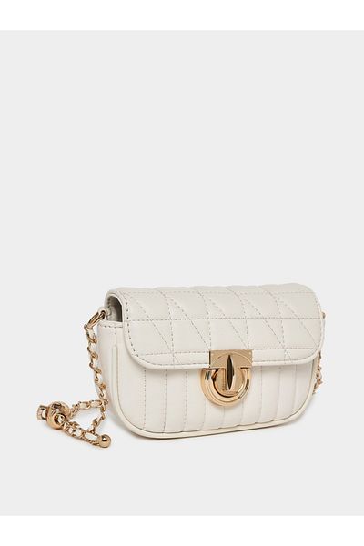 Styli Quilted Stitch Twist Lock Crossbody Bag