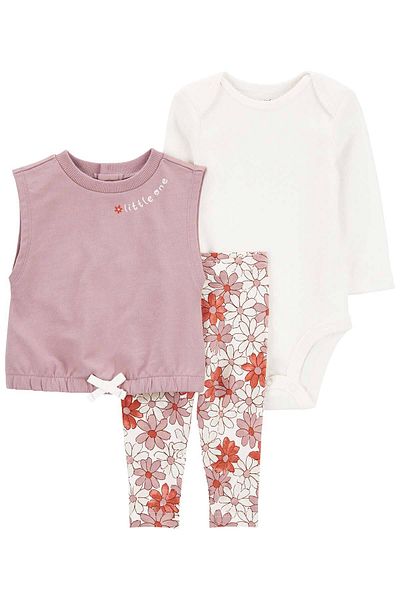 Carter's Baby Girl 3 Piece Vest Set Purple