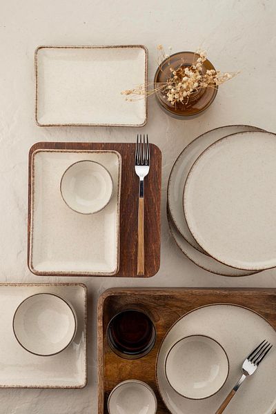 Kütahya Porselen Moderna 14 Piece 6 Person Breakfast Set Cinnamon