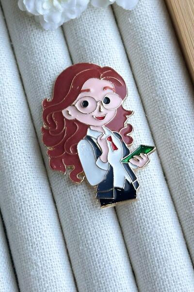 Enfes Takı Öğretmen Broşu – Kitap Temalı Broş, Eğitim Sembolü