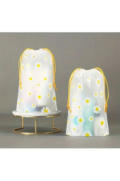 GlassySKY Daisy Printed Dust and Waterproof Storage Bag 2 τεμαχίων - Σχολείο/Νηπιαγωγείο/Πισίνα/Ταξιδιωτικά Ρούχα (2 ΤΕΜ)