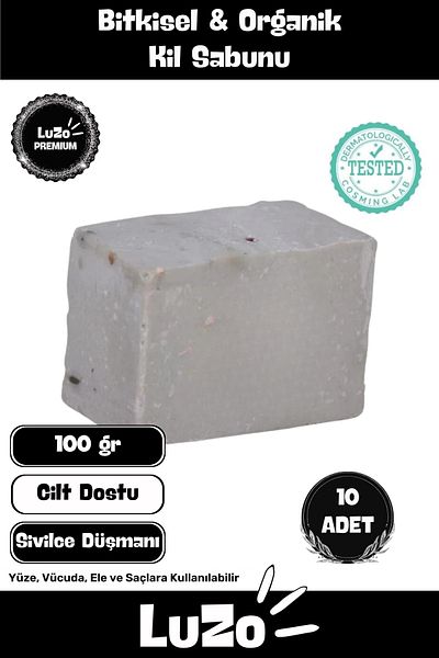 LuZo صابون الطين العطري الفاخر 100% العضوي الطبيعي لموازنة شعر الوجه والجسم 10 قطع