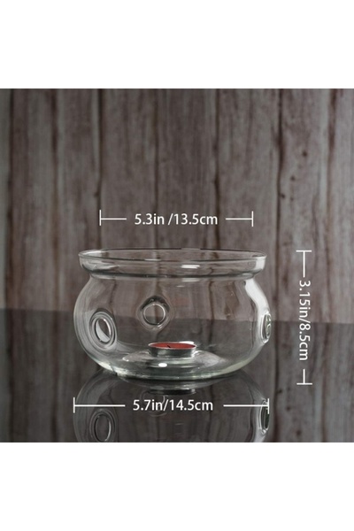 Home Box Zen Round Glass Teapot Warmer - 11x11x7.5 cm