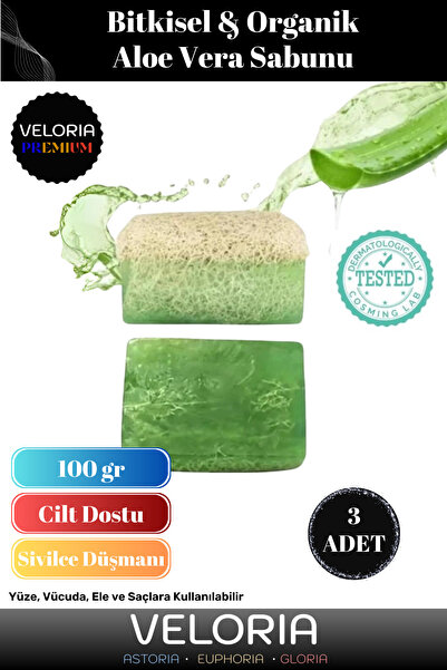 Veloria Premium Seri Doğal Organik Yüz Saç Vücut Cilt Dengeleyici Kabak Lifli...